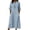 Light Blue, variant on Vivianyo HD Women's Split Notch Neck Midi Dress, Summer Casual Loose Shift Dress for Women, With Ruffle Half Sleeve and Side Pockets, Women's M, Sizes S-2XL