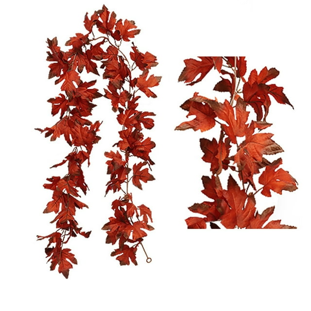 Hbdhejl Fall Decor Festival Simulation Maple Leaf Rattan Decoration Christmas Party Wall Hanging Maple Leaf Rattan
