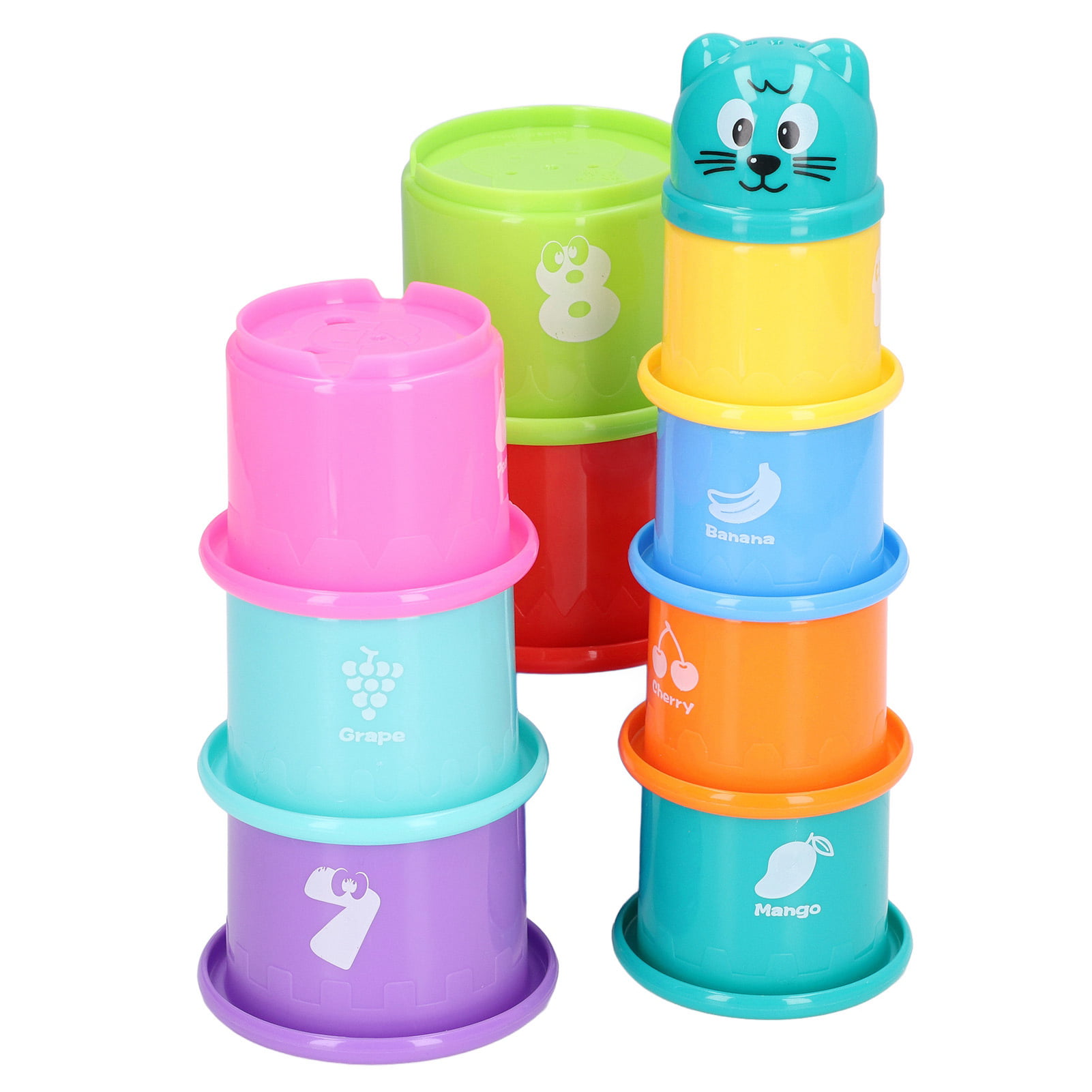 MOONTOY Baby Stacking Cups, Stacking Toys for Toddlers 1-3 Infant Stackable  Block 19PCS Colorful Nesting Cups Shape Sorter Bath Toys, Early