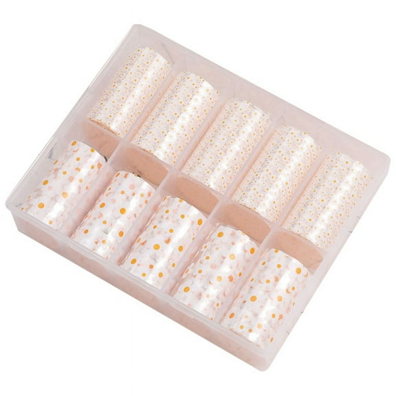 10 Rolls Mini White Flower Nail Transfer Foils Nail Supplies for Nail Art Spring Summer Floral Theme Nail Foil Transfer