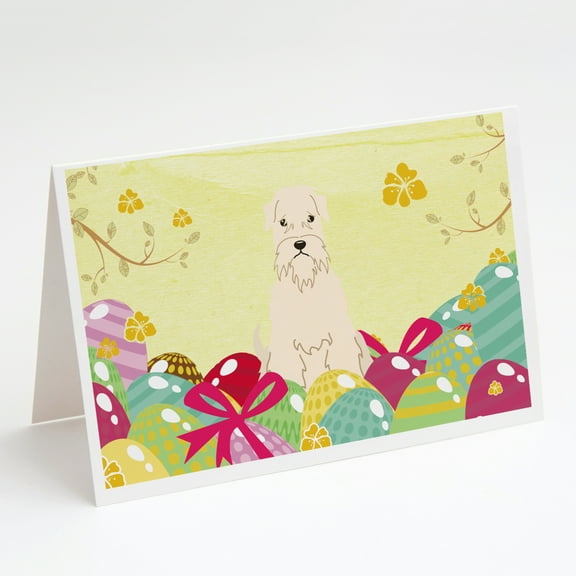 Easter Eggs Soft Coated Wheaten Terrier Greeting Cards and Envelopes Pack of 8