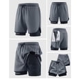thumbnail image 5 of Bibifish Women's 2-In-1 Shorts Double Layer Unisex Couple Running Outdoor Shorts Workout Shorts, 5 of 6