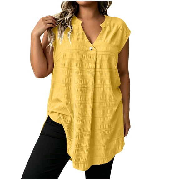 cfhntfmh Women's Plus Size Oversized Tops Summer Cap Sleeve T Shirts V Neck Dressy Casual Vacation Blouses Fashion Boho Clothes