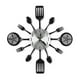 thumbnail image 1 of Relojes de Pared de Cocina Grandes de 16 Pulgadas con Cucharas y Tenedores, Reloj de Pared de Vajilla 3D, DecoracióN del Hogar (Negro), 1 of 7