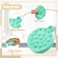 thumbnail image 4 of Unique Bargains Hair Care Hair Scalp Massager Shampoo Brush Green 3.74"x3.15"x1.77", 4 of 6