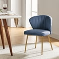 thumbnail image 2 of Tina's Home Velvet Wingback Accent Chair Upholstered Makeup Vanity Chair Bedroom Living Room Slate-Blue, 2 of 8