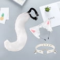thumbnail image 2 of Gargantilla de Cuero con Cola de Oreja de Gato de 3 Piezas, Kits de Disfraz de blanco Zulema Traje de juego de cosplay, 2 of 7