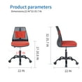 thumbnail image 5 of Home Office Desk Chairs, Computer Desk Chair Modern Leisure Chair Fabric Chair with Adjustable Height and Lumbar Pillow, Comfortable Swivel Rolling Chair for Office Study Bedroom Living Room, Red, 5 of 13