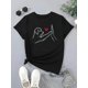 thumbnail image 3 of Women's Casual Short-Sleeve T-Shirt With Dog High-Five And Heart Print, Round Neck For Everyday Wear Tee For Adult, Men, Women, Teen, Teenager, Adolescent, Youth, 3 of 5