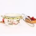 thumbnail image 4 of Xwlshop Enamel Stockpot with Glass Lid, Vintage Floral Nonstick Saucepan with Handles, Induction Safe Cooking Pot for Stew & Soup, 4 of 8