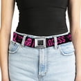thumbnail image 5 of Buckle-Down Belt, Seatbelt Buckle Belt, Punk Princess Black Fuchsia, 34 to 52 Inches, 5 of 9