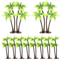 Clispeed Model Architecture Trees Plastic Coconut Palm Tree Light Green 12Pcs Diy Decor