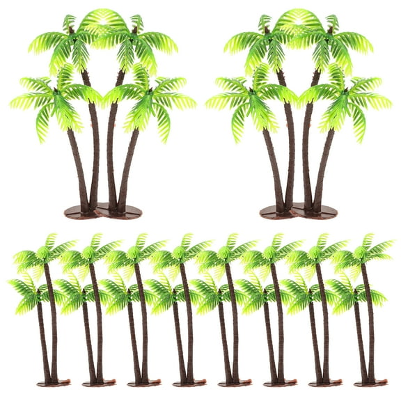 Clispeed Model Architecture Trees Plastic Coconut Palm Tree Light Green 12Pcs Diy Decor