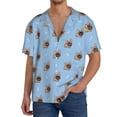 thumbnail image 3 of Wukai Brown French Bulldog Men's Casual Short-Sleeve Button Down Shirt - Lightweight Summer Dress Shirt for Daily Wear-Medium, 3 of 7