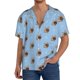 thumbnail image 1 of Balery Brown French Bulldog Camisa Casual de Manga Corta con Botones para Hombre, Texturizada, Estilo Cubano, para Playa, Verano-Small, 1 of 5