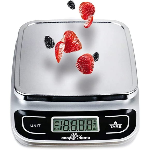 Bascula de Cocina Digital Easy@Home EKS-202 para Alimentos Alta Precisión Máxima Capacidad 5.8 kg Uso Fácil Gris Easy@Home EKS-202