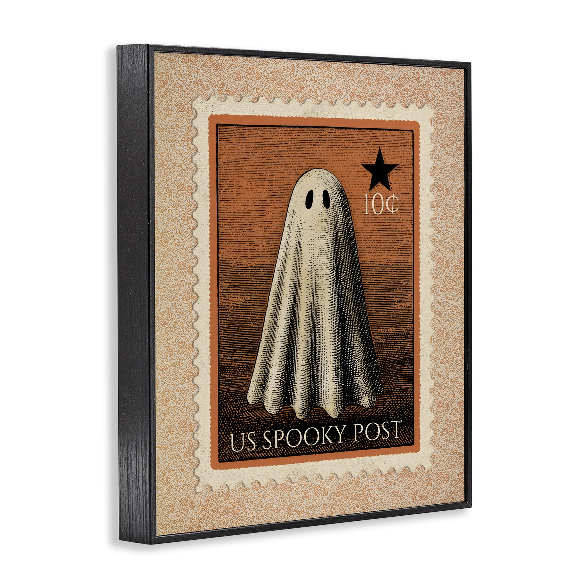 Vintage Ghost Stamp Black Framed Giclee Art, design by Arlington Prints