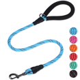 thumbnail image 1 of VIVAGLORY Rope Dog Leash Roperex Dog Leash with Soft Padded Handle for Walking & Training, Strong Rope & Reflective Heavy Duty for Pet, 5/16IN x 3FT (0~18 lbs.), Blue, 1 of 3