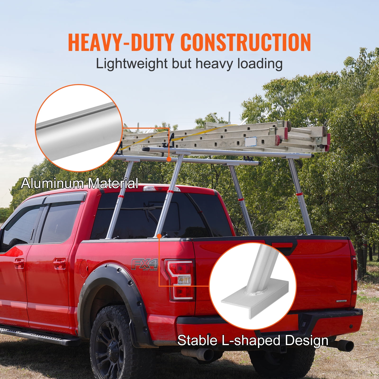 KFFKFF 71"x31" Size Truck Rack Pick up 800 lbs Truck Ladder Capacity for Kayak