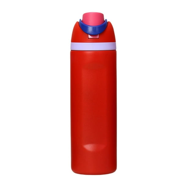 Botella de agua aislada de acero inoxidable con aislamiento al vacío, reutilizable, resistente, para deportes, para viajes al aire libre y automóviles Rojo