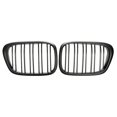thumbnail image 1 of Front Bumper Kidney Grill Replacement Dual Slat Grilles for E39 5 Series 525 528 1995-2004 Matte Black, 1 of 5