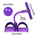 thumbnail image 3 of 4 Tube Pedal Ankle Puller with Yoga Ball, 2025 Upgrade Version Stretching Workout Fitness Bands for Full-Body Workout, Ab Training, Stretching, Yoga – Portable Home Gym Equipment, Purple, 3 of 5