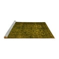 thumbnail image 2 of Ahgly Company Machine Washable Indoor Round Abstract Yellow Contemporary Area Rugs, 4' Round, 2 of 4
