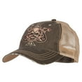thumbnail image 2 of Skull Spade Heat Transfer Designed Low Profile Cotton Mesh Cap - Brown Khaki OSFM, 2 of 5