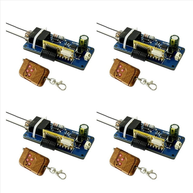 4X DC3.7V 433M ARC Igniter High Voltage Generator Drive Power Supply Remote Control Board with LED Indicator