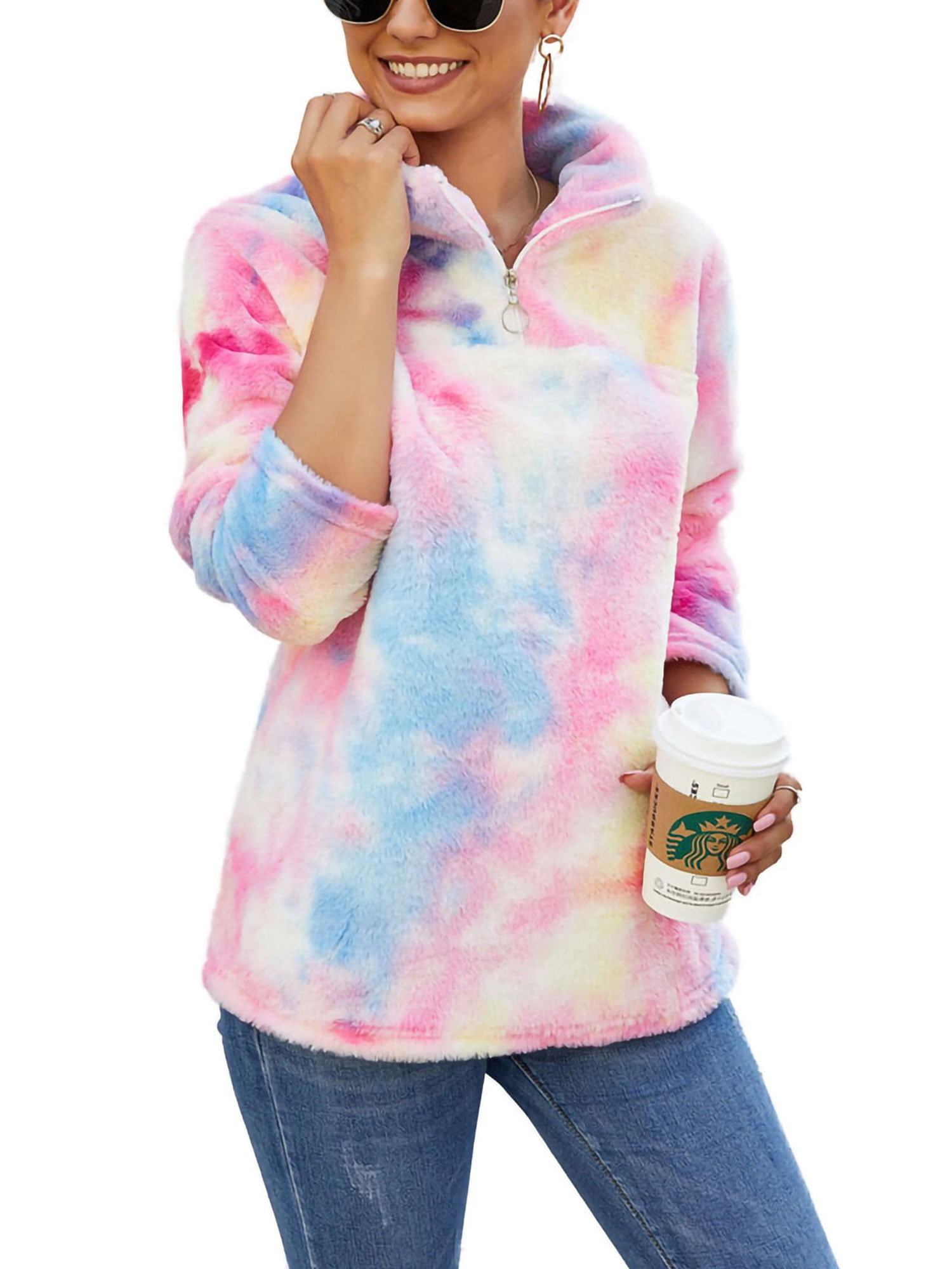 tie dye fleece sweatshirt