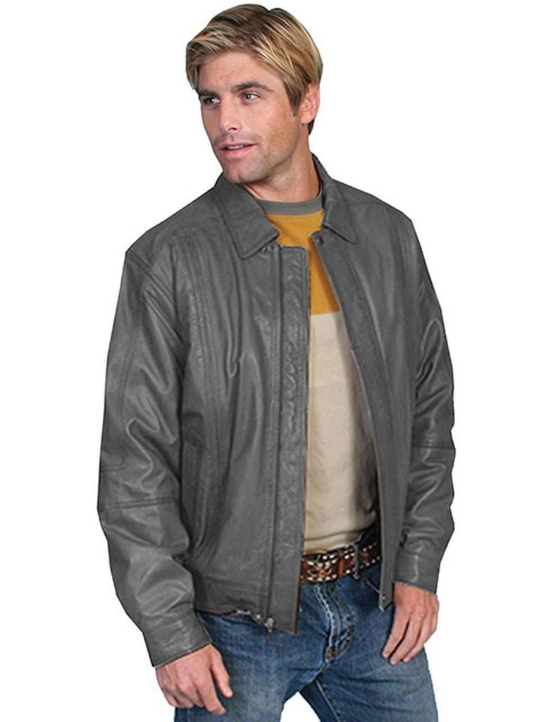Scully Western Jacket Mens Leather Zip Snap Cinch Hip Smoke 978-274 ...