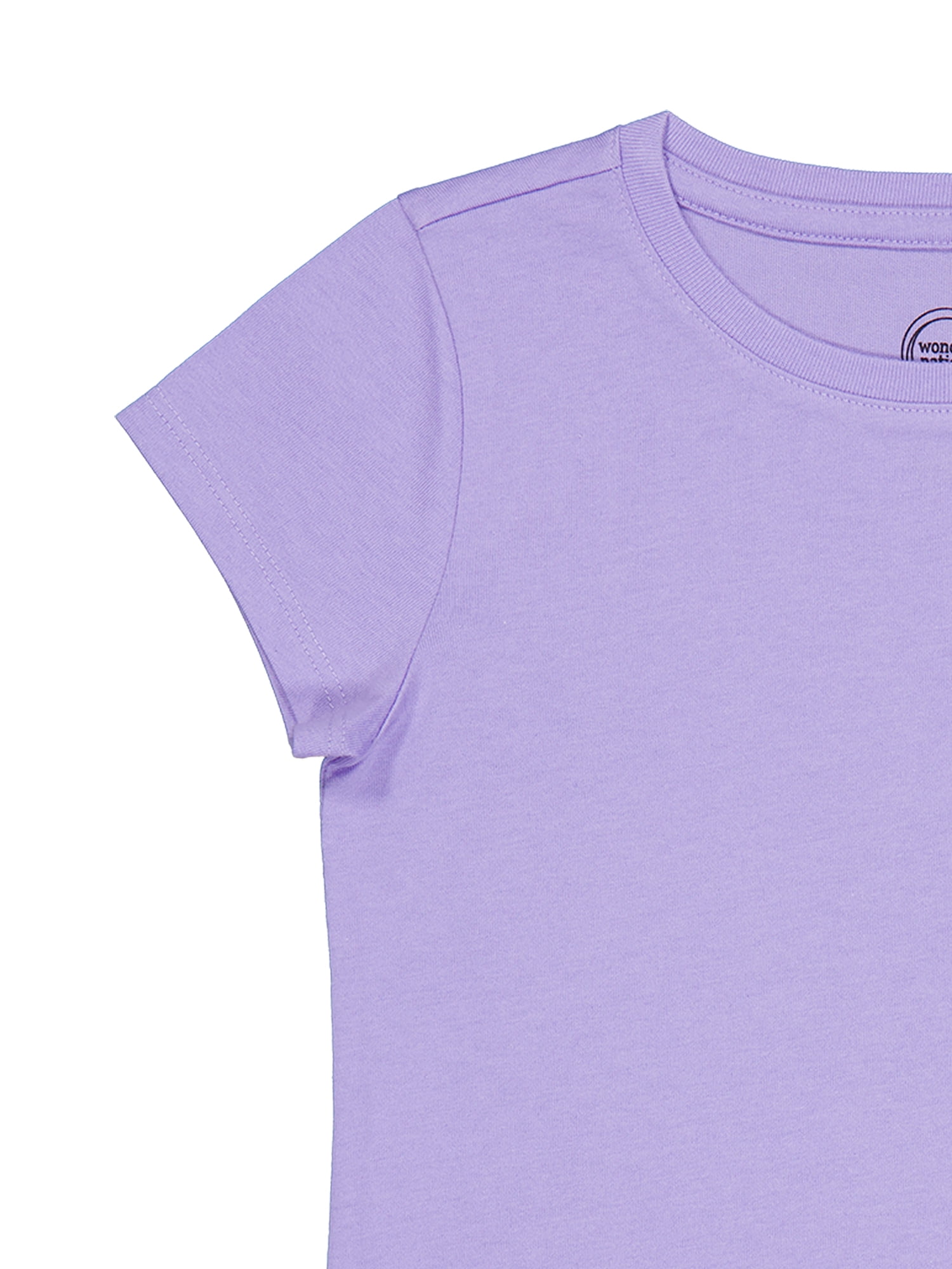 Wonder Nation Girls Kid Tough Tee with Short Sleeves, Sizes 4-18 & Plus