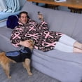 thumbnail image 3 of Wearable Oversized Blanket,Breast Cancer Survivor Pink Ribbon Black Wearable Blanket Hoodie for Adults,Cozy Hooded Blankets with Super Pockets,Super Warm Fuzzy Pullover for Women & Men, 3 of 6