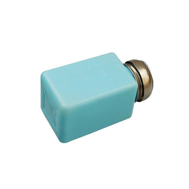 Nail Polish Bottle 200ML Empty Nail Art Pump Dispenser Bottle for Storing Liquid Alcohol Manicure Makeup Remover (Blue)