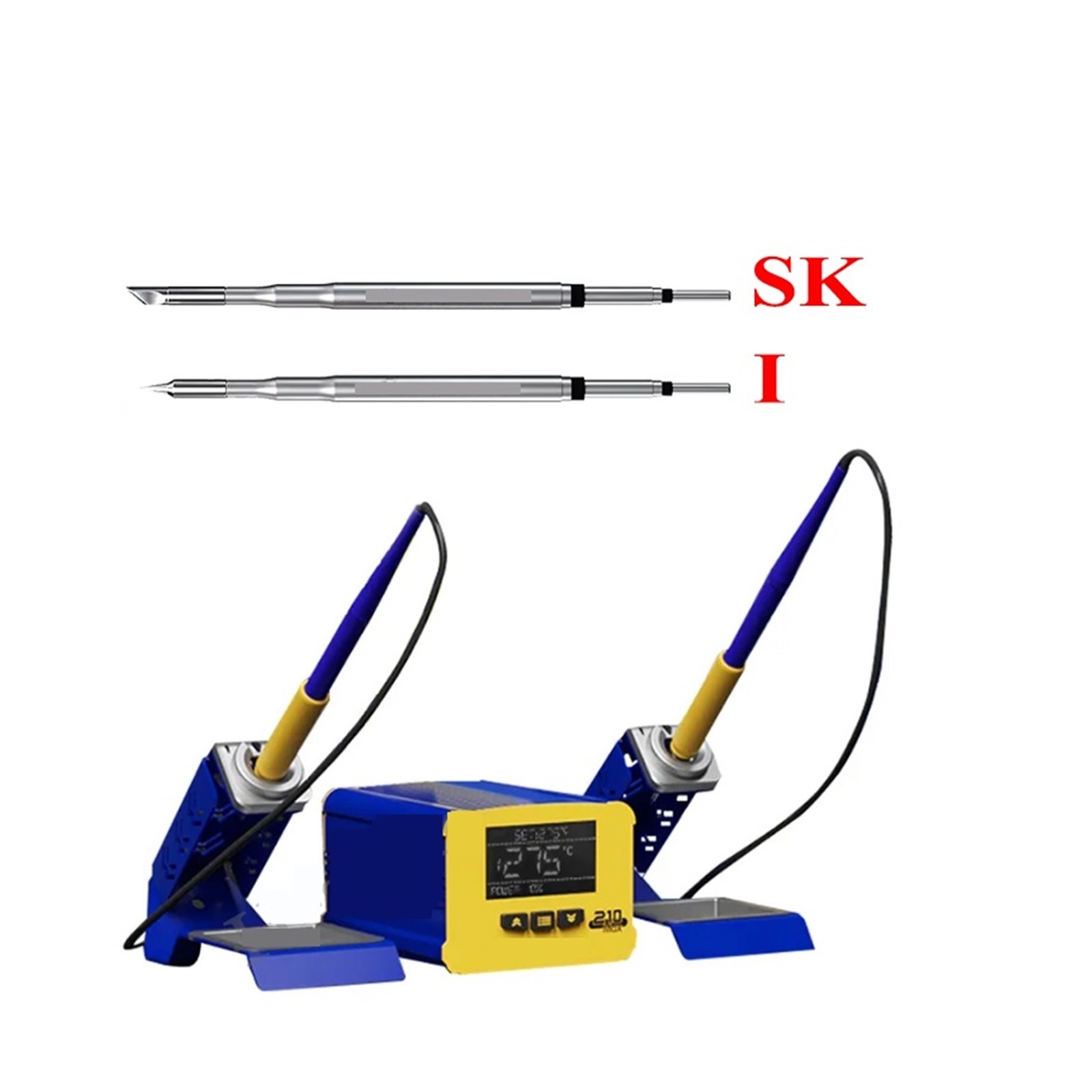 C210 MAX Dual Station 210 Electric Soldering Iron Thermostatic Adjustable Welding Table Quick Repair For Mobile Phone ,Fast Heating and Auto Hibernate