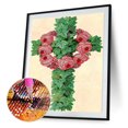 thumbnail image 2 of Kit de pintura de diamante 5D Flor Cruz Forma especial parcial DIY Arte de la pared Artesanía Tmvgtek decoración de arte en el hogar, 2 of 9