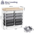 thumbnail image 2 of BEHERZT 10-Drawer Rolling Storage Cart with Wooden Tabletop, Large Capacity Utility Cart & Mobile Organizer for Craft Supplies, Art, Home Office, Classroom - Gray, 2 of 8