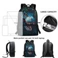 thumbnail image 4 of Jeiento Dinosaur 3 Pcs Backpack Set Travel Bag Portable Bookbag Knapsack Daypack Large Capacity Sports Backpacks Schoolbag with Lunch Box Pencil Case for Boys Blue, 4 of 7