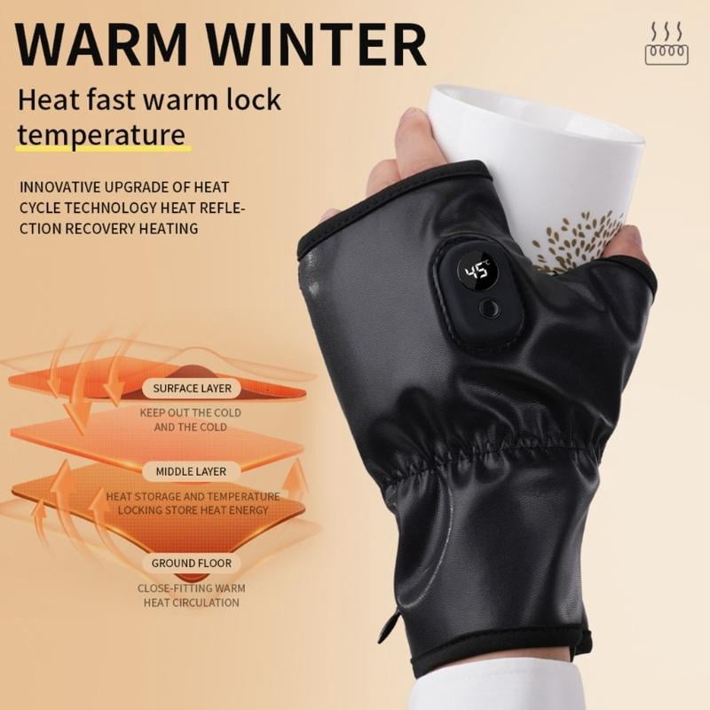 CEORPER Heating Ski Gloves 3 Temperature Settings Rechargeable Heated Gloves for Skiing
