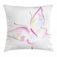 thumbnail image 1 of Butterfly Throw Pillow Cushion Cover, Spring Nature Inspired Watercolor Artwork Figure Abstract Wings Color Splashes, Decorative Square Accent Pillow Case, 16 X 16 Inches, Multicolor, by Ambesonne, 1 of 2