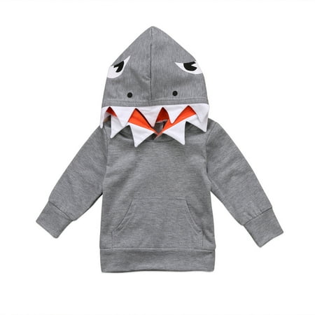 

Cute Toddler Kids Boys Shark Hooded Tops Hoodie Jacket Coat Outerwear Casual Clothes