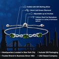 thumbnail image 2 of Gem Stone King 2.12 Ct Green Chrome Diopside E-F Lab Grown Diamond 925 Sterling Silver Bracelet for Women, 2 of 5