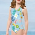 thumbnail image 4 of FOR U DESIGNS Avocado Flowers One Piece Swimsuit Teens 13-14 Years Old Tank Leotard Palm Leaves Girls Sleeveless Swimwear for Dancing Swimming, 4 of 8