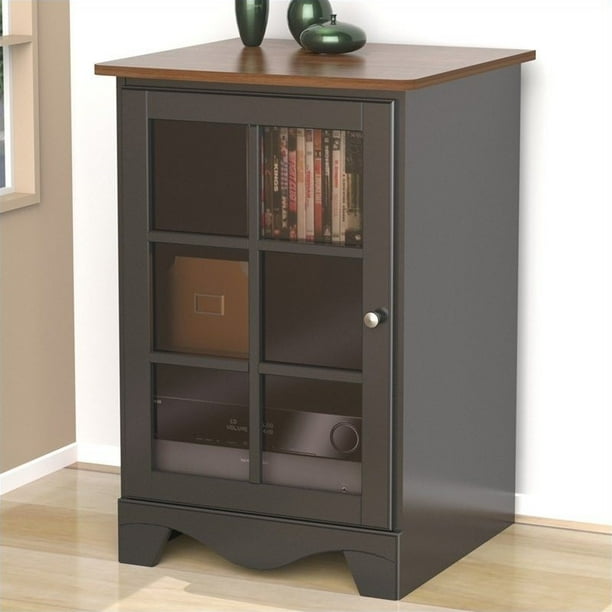 Nexera Pinnacle Cinnamon Cherry Black 1 Door Audio Tower Com Nexera Pinnacle Cinnamon Cherry Black 1, Audio Tower Cabinet