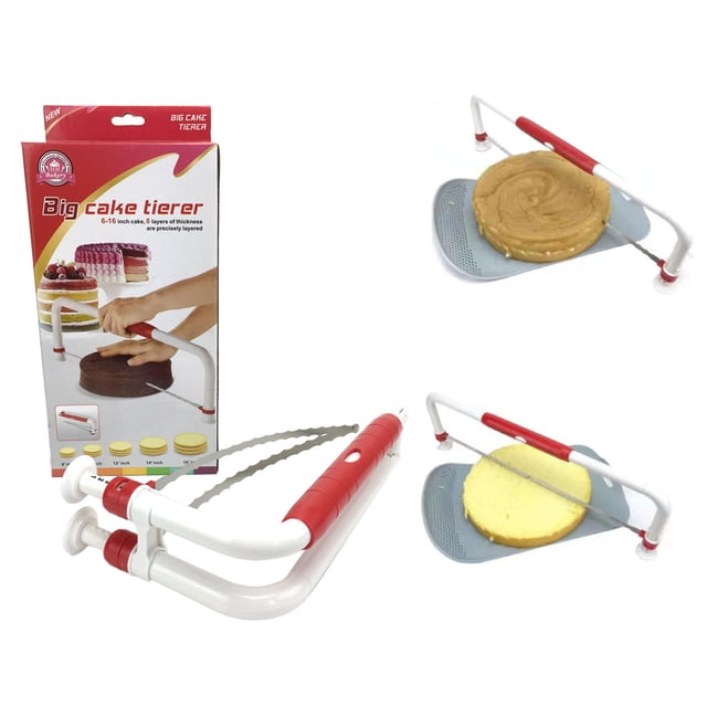 WIFKLSIIPG Adjustable Cake Leveler Cake Cutter Slicer Stainless Steel Wire Cake Slicer Cake Layer Cutter Baking Tool for 6 16 inch Layer Cakes,Cake Base Cutting,with Video Demonstration