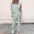 thumbnail image 2 of Ensemble Décontracté pour Femmes, T-Shirt à Manches Longues Patchwork Color Block et Pantalon Long, 2 of 5