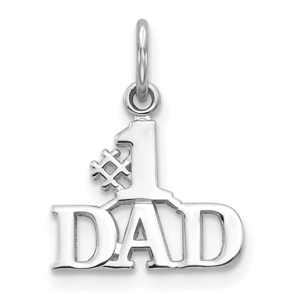 Finest Gold 10K White Gold No.1 Dad Charm
