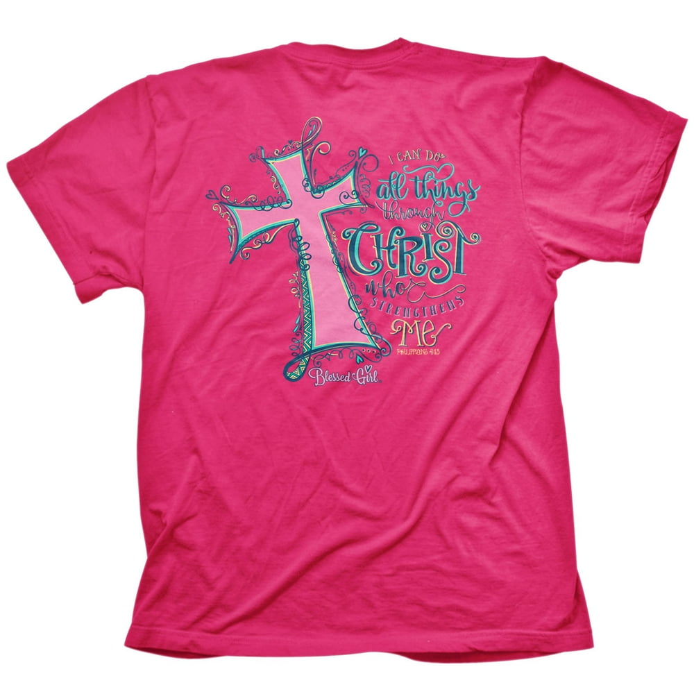 Blessed Girl Blessed Girl Women's TShirt All Things Cross Heliconia