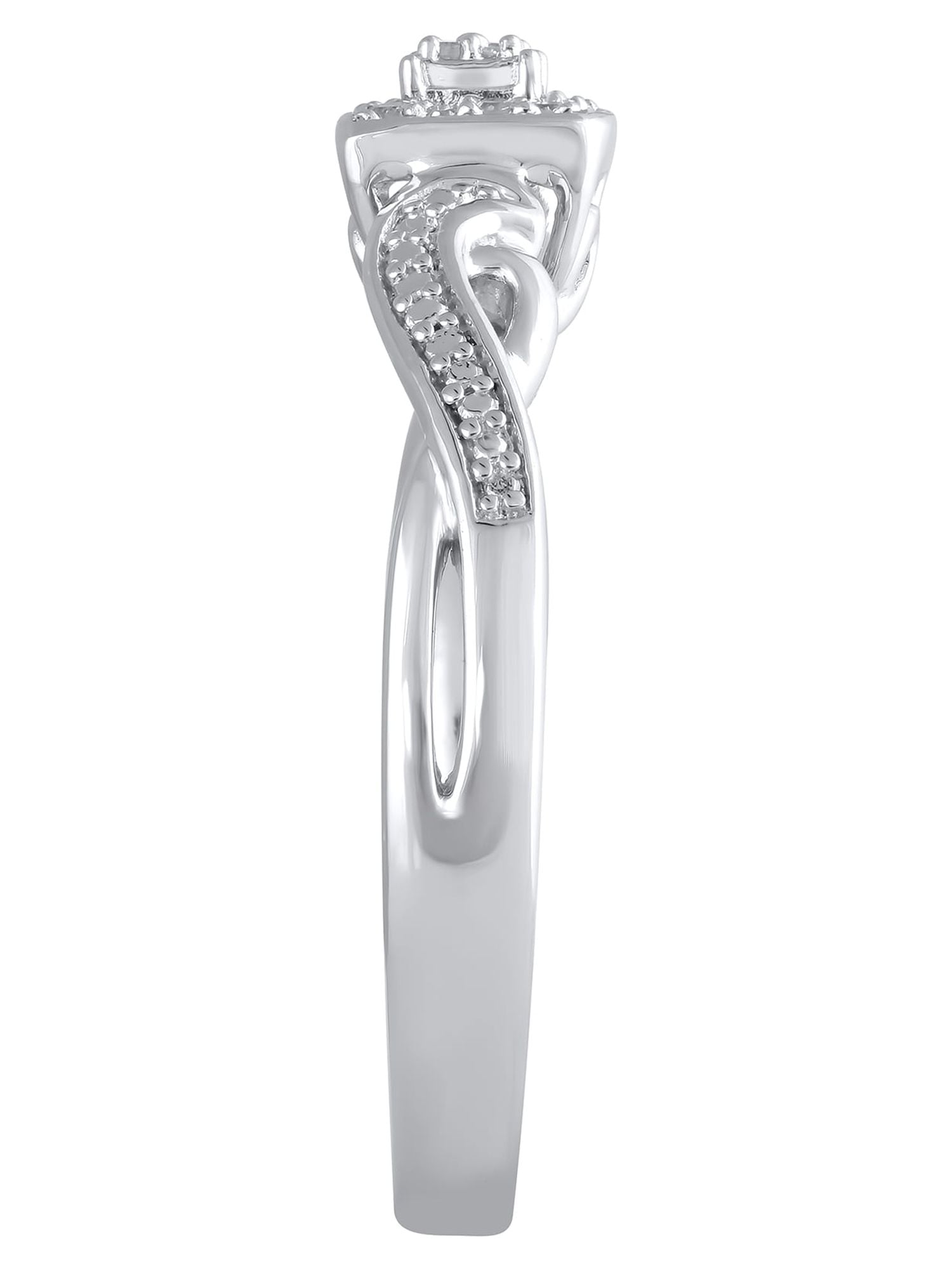 1/20 Carat T.W. (I3 clarity, I-J color) Hold My Hand Diamond Promise Ring in Sterling Silver, Size 4