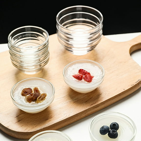 Niceauty Small Glass Bowls for Home Transparent Prep Bowls Elegant Round Shape Stackable 10pcs